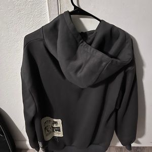 patched zip up hoodie